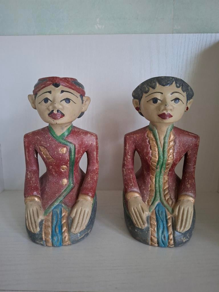 Loro Blonyo stel/oud Javaans houtsnijwerk/periode '40-'50, Antiek en Kunst, Kunst | Beelden en Houtsnijwerken, Ophalen of Verzenden