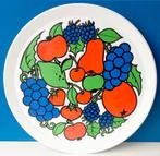 Retro kunststof taartschaal/met allerlei fruit, Overige materialen, Gebruikt, Ophalen of Verzenden, Schaal of Schalen
