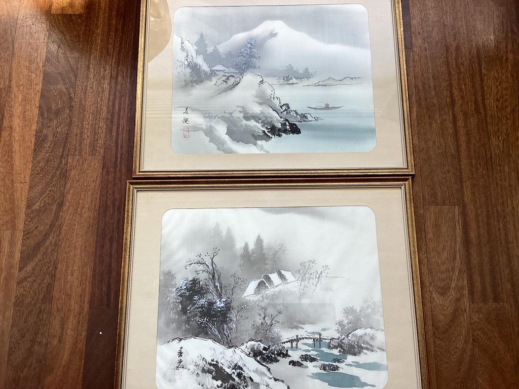 Japanse schilderijen op zijde., Antiek en Kunst, Kunst | Niet-Westerse kunst, Ophalen of Verzenden