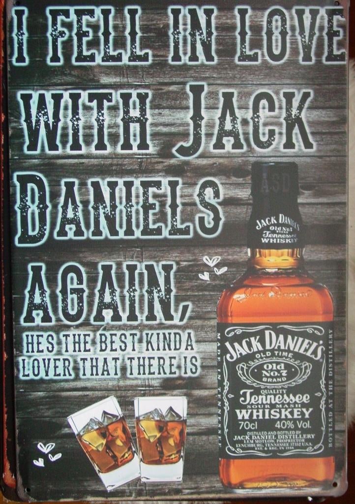 JACK DANIELS REKLAME -METAAL-, Ophalen of Verzenden, Gebruikt, Reclamebord