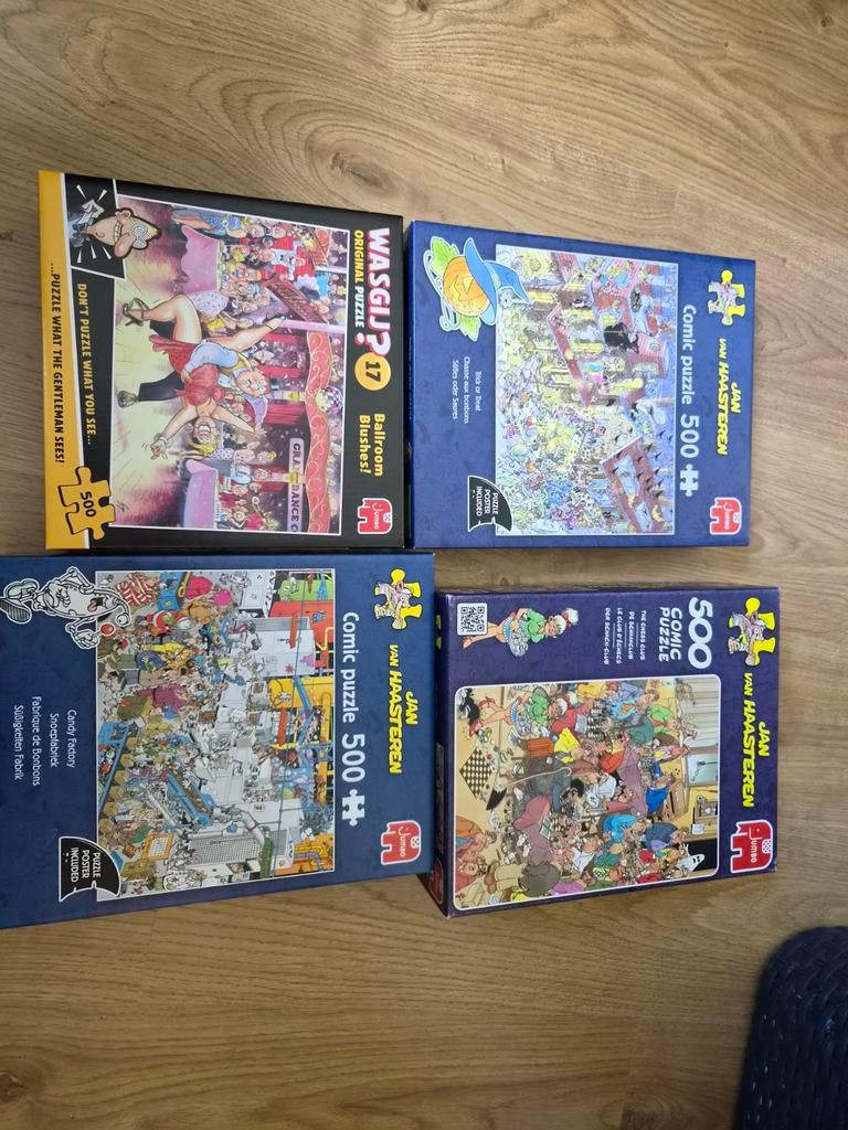 Puzzels jan van haasteren en wasgij, Ophalen of Verzenden, 500 t/m 1500 stukjes, Zo goed als nieuw