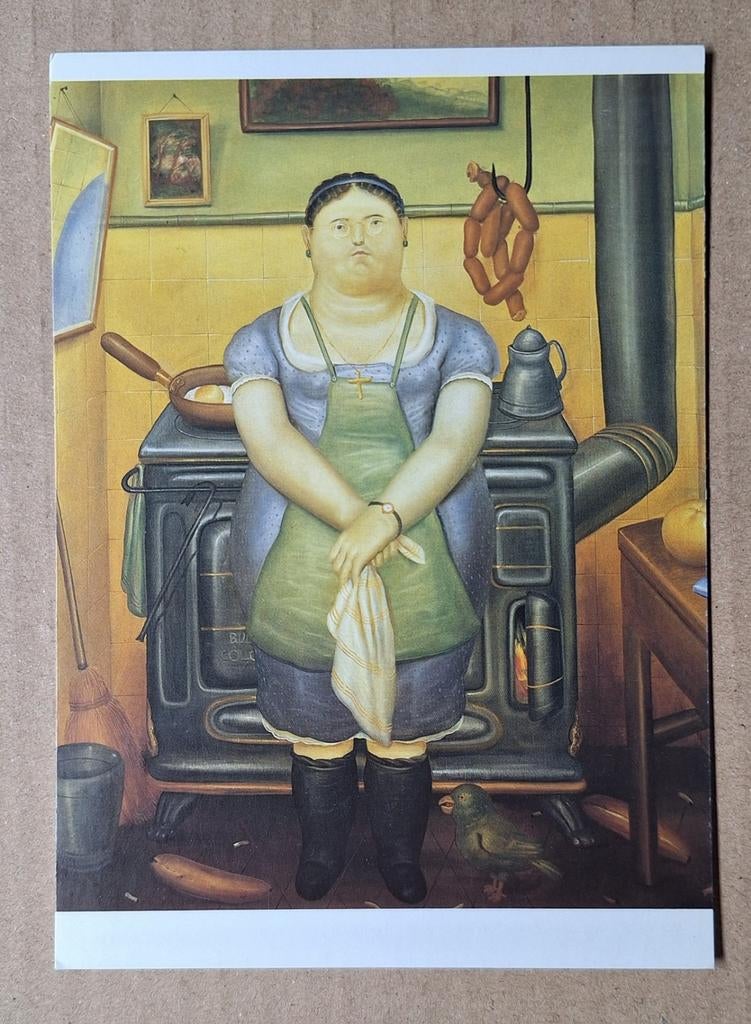 Fernando Botero - Het dienstmeisje, 1974, Ophalen of Verzenden, 1980 tot heden, Ongelopen, Overige thema's