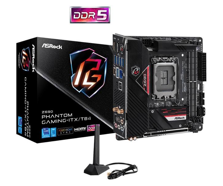 Moederbord Asrock Z690 Phantom Gaming-ITX/TB4 met Intel Proc, Computers en Software, Moederborden, Gebruikt, Intel, DDR5, Ophalen of Verzenden