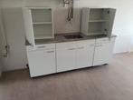 Wit keukenblok met spoelbak, 220cm, Ophalen of Verzenden, Zo goed als nieuw, Wit