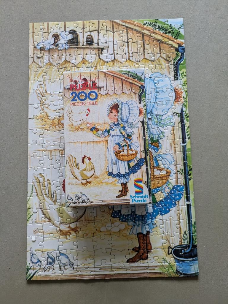 Vintage puzzel Miss Petticoat 200 stukjes, Ophalen of Verzenden, Minder dan 500 stukjes, Zo goed als nieuw, Legpuzzel