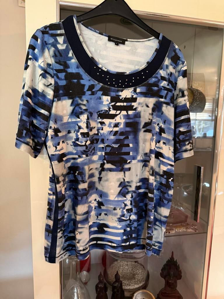 Witteveen T-shirt met korte mouwen maat L, Kleding | Dames, T-shirts, Maat 38/40 (M), Blauw, Ophalen of Verzenden, Korte mouw