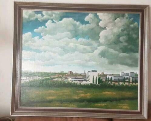 Uniek olieverf stadsgezicht Groningen Elbert Hooijberg., Ophalen