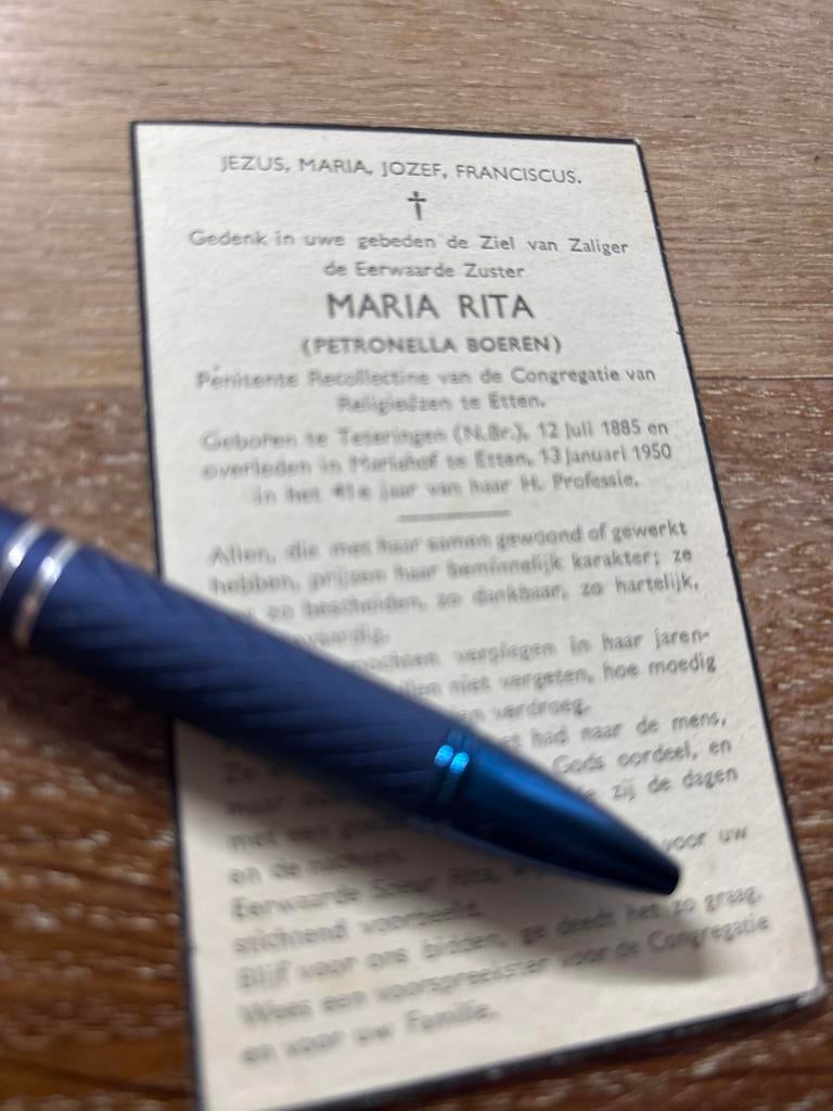 Boeren Petronella 1885 Teteringen 1950 Etten zr Rita, Ophalen of Verzenden