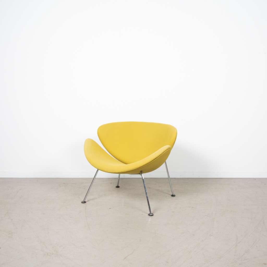 1x Artifort Orange Slice Fauteuil Geel Stof, Niet ingevuld, Minder dan 75 cm, Niet ingevuld, Ophalen of Verzenden