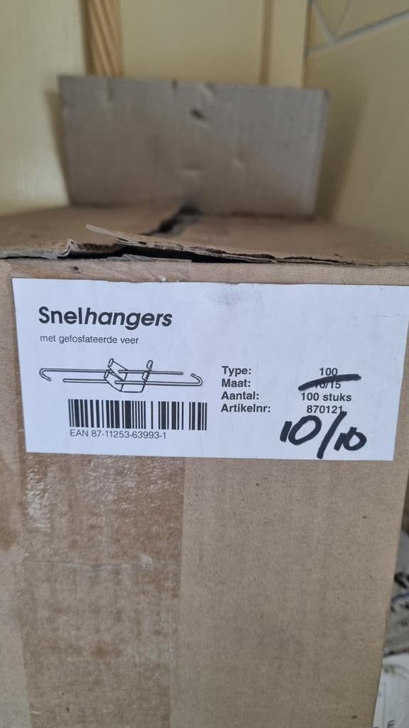 Snelhangers 10/10 met veer – 49 stuks – plafonds, Ophalen of Verzenden, Nieuw