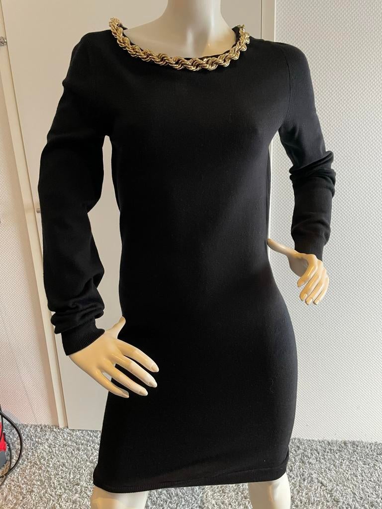 Moschino couture jurk met dikke ketting maat it 42, Maat 38/40 (M), ., Zwart, Ophalen of Verzenden