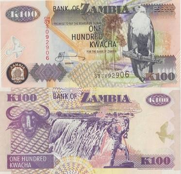 ZAMBIA 2006 100 kwacha #38f UNC, Postzegels en Munten, Bankbiljetten | Afrika, Verzenden, Zambia, Los biljet