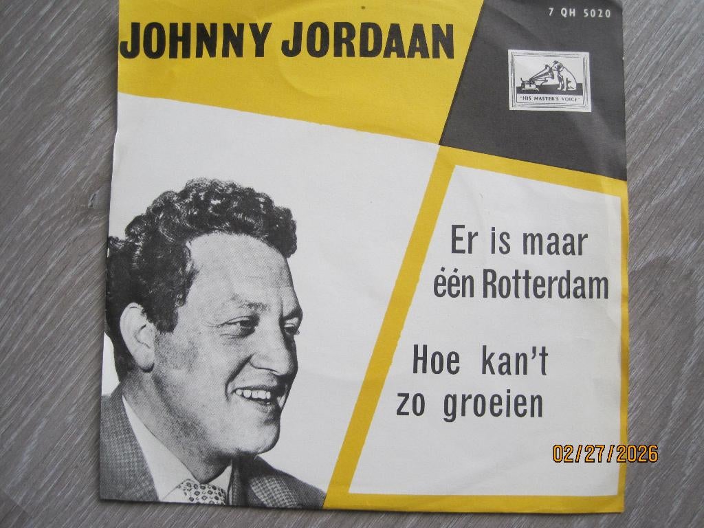 Johnny Jordaan  -  Er is maar één Rotterdam, 7 inch, Single, Ophalen of Verzenden, Zo goed als nieuw