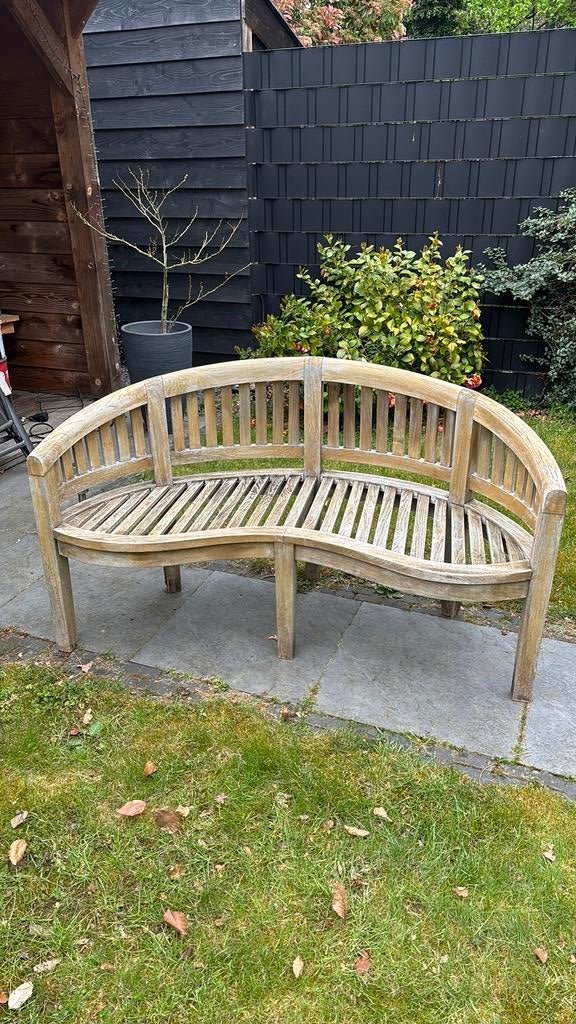 Teakhouten bank, Ophalen, Gebruikt, Hout