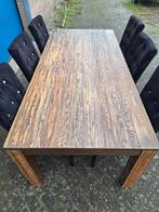 Koloniale eettafel + Stoelen, Ophalen, Gebruikt, Koloniaal, 200 cm of meer