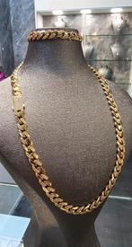 Prachtige 18karaat gouden Miami Cuban ketting met armband, Ophalen of Verzenden, Zo goed als nieuw, Goud, Goud