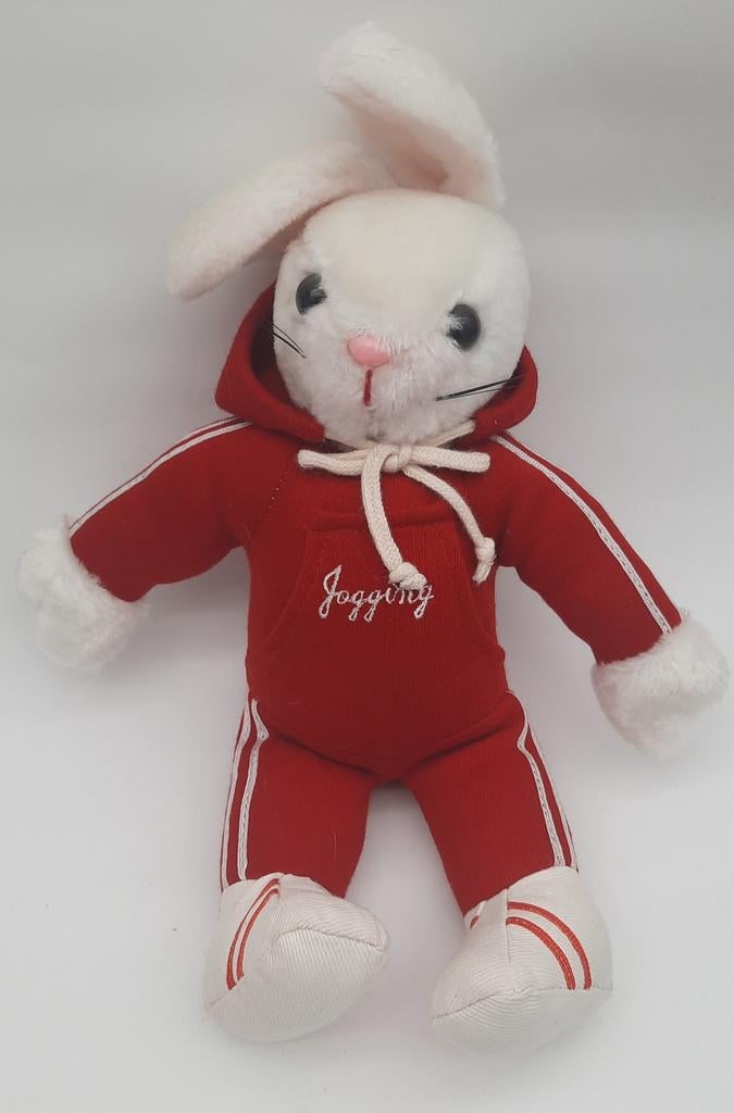 Vintage knuffel " Jogging " Rabbit / Konijn ca. 35cm lang, Kinderen en Baby's, Speelgoed | Knuffels en Pluche, Zo goed als nieuw