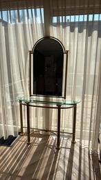 Haltafel met spiegel met geslepen glas, Ophalen, 50 tot 100 cm, Minder dan 100 cm, Glas