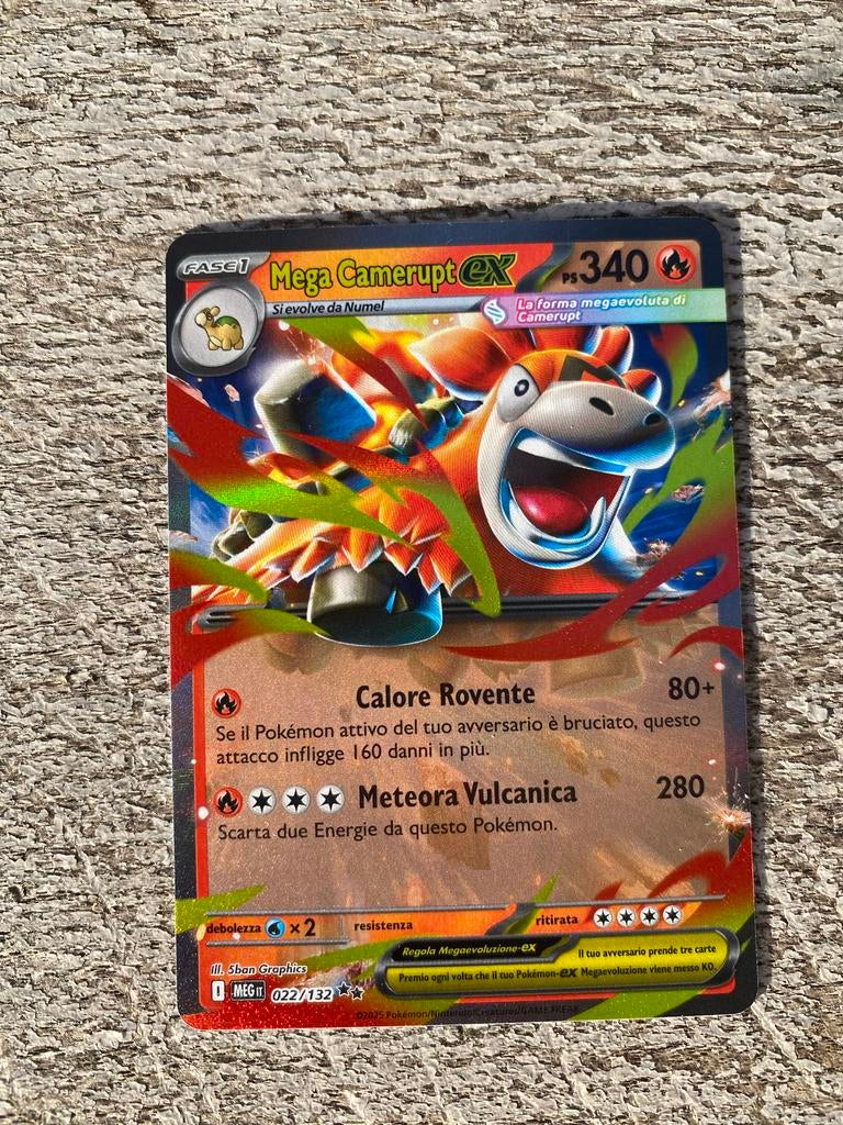Pokémon Mega Camerupt EX Kaart, Ophalen of Verzenden, Gebruikt, Losse kaart, Foil