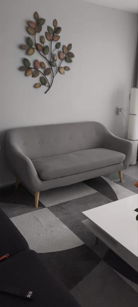 Jysk Egedal bank lichtgrijs + evt vloerkleed te koop 240x340, Ophalen, Gebruikt, 75 tot 100 cm, Tweepersoons