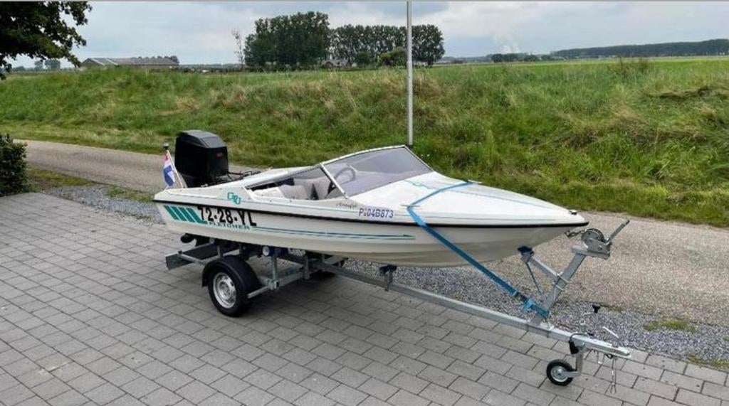 Fletcher Arrowflyte GTO 90PK Speedboot met Trailer, Watersport en Boten, Speedboten, Gebruikt, 3 tot 6 meter, Benzine, 70 tot 120 pk