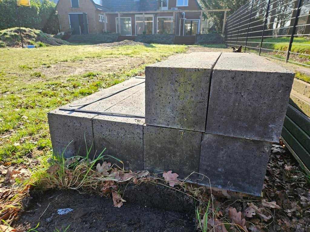 Betonblokken 20 x 20 x 100 cm antraciet, Ophalen, Nieuw, Beton, Terrastegels