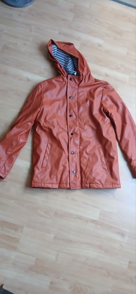 Hema gevoerde regenjas met teddy capuchon, maat 158/164, Jongen of Meisje, Ophalen of Verzenden, Zo goed als nieuw, Hema