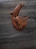 Handgesneden houten dolfijn beeld - Decoratie, Ophalen of Verzenden, Gebruikt, Dier