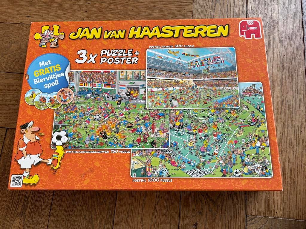 3x Jan van Haasteren puzzel voetbal, Ophalen of Verzenden, Meer dan 1500 stukjes, Gebruikt, Legpuzzel