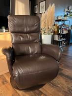 Hukla draaifauteuil met relaxfunctie – bruin leer, Ophalen, Gebruikt, 75 tot 100 cm, Leer