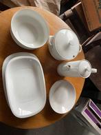 Vintage Servies Wit met Zilveren Rand, Ophalen