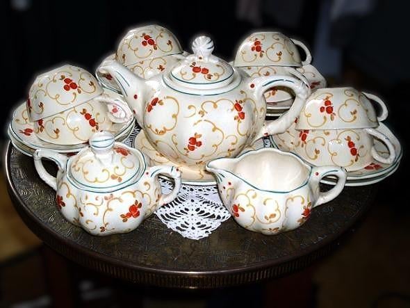 Zeldzaam mooi antiek theeservies van DITMAR UHBACH, Huis en Inrichting, Keuken | Servies, Ophalen, Keramiek, Zo goed als nieuw