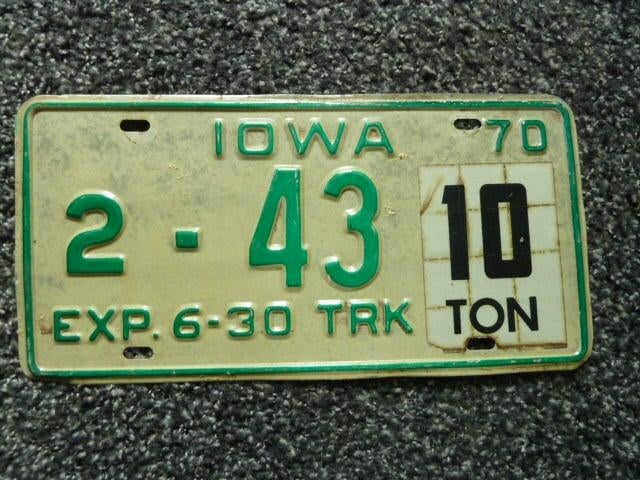 Kentekenplaat licenseplate Iowa 1970 USA, Verzenden, Gebruikt, Auto's
