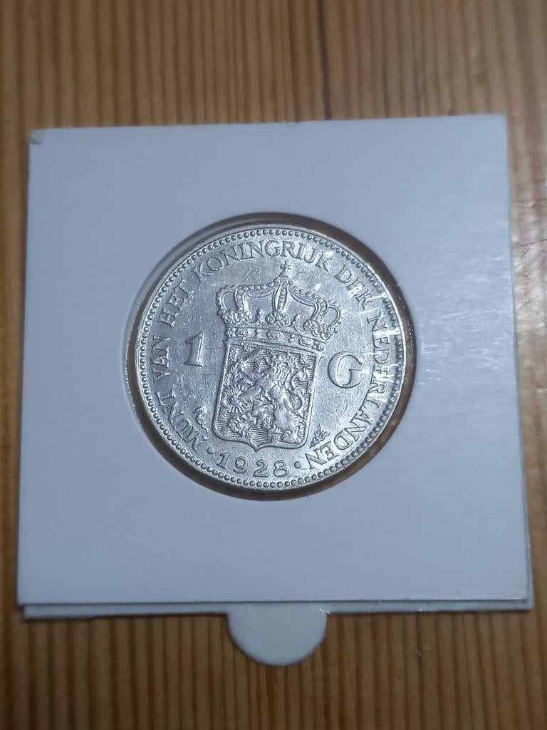 Nederland 1 gulden 1928 zilver unc, Postzegels en Munten, Munten | Nederland, Ophalen of Verzenden, Koningin Wilhelmina, 1 gulden