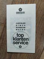 Chrysler Simca Sunbeam Matra Dealers Lijst 1976, Ophalen of Verzenden, Overige merken