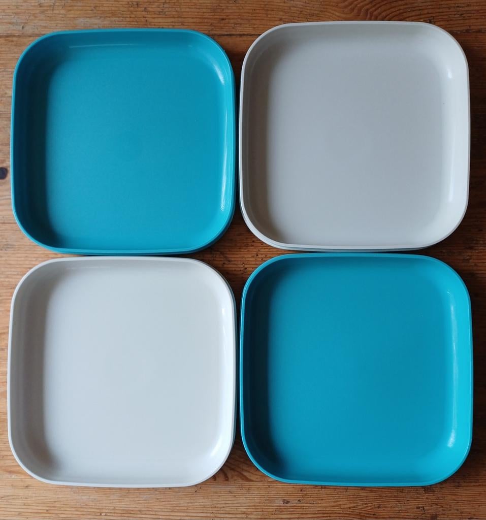 Tupperware picknick set blauw/wit inclusief deksel., Ophalen, Zo goed als nieuw, Blauw, Overige typen