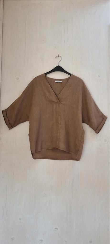 By Bar tuniek 100% linnen maat S, Kleding | Dames, Blouses en Tunieken, Zo goed als nieuw, Maat 36 (S), Bruin, Ophalen of Verzenden