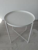 Witte IKEA GLADOM bijzettafel - Modern en veelzijdig, Huis en Inrichting, Minder dan 55 cm, Metaal of Aluminium, Rond, Zo goed als nieuw