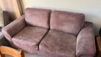 Tweezitsbank in bruin/roze stof, Ophalen, Gebruikt, 150 tot 200 cm, Tweepersoons