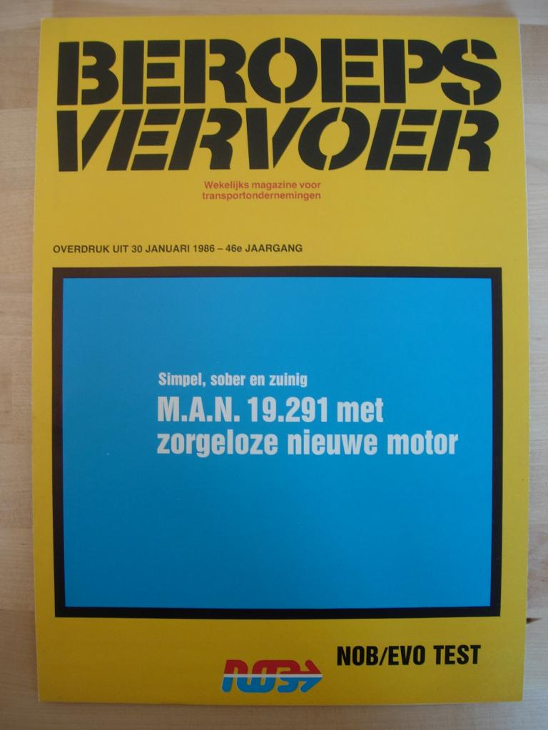 MAN Diesel 19.291 1986 Test Brochure, Boeken, Ophalen of Verzenden, Zo goed als nieuw, Overige merken, MAN DIesel