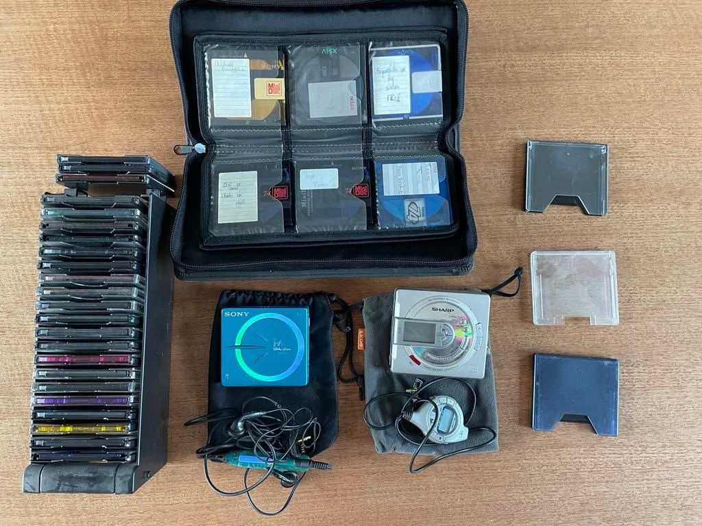 Minidisc Spelers & Recorder Set - Sony & Sharp met Discs, Ophalen, Minidisc-speler