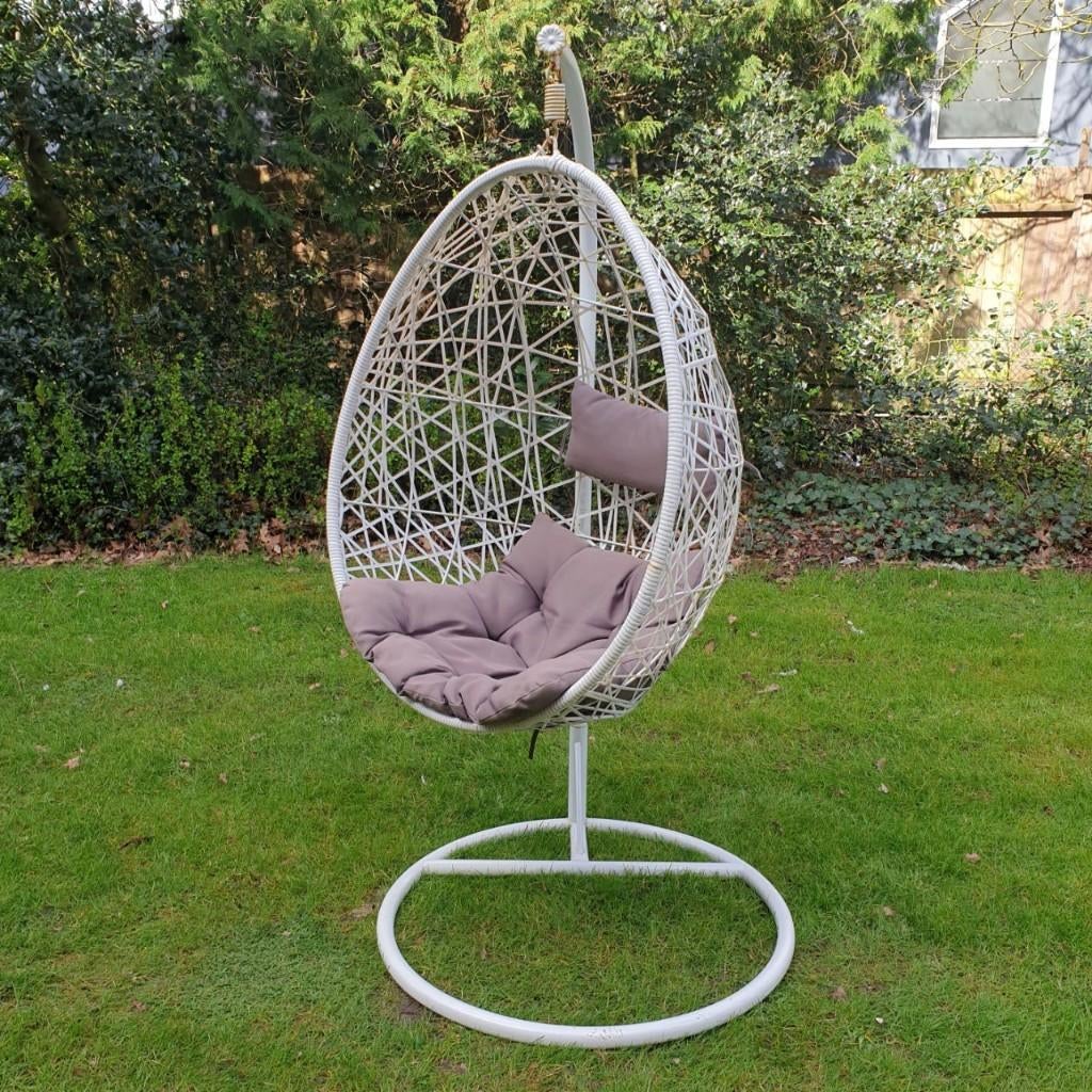 Hangstoel Wit Swing met standaard, Ophalen, Gebruikt, Metaal