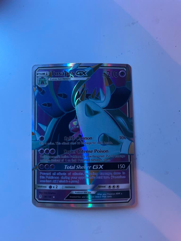 Pokémon kaart Toxapex GX 136/145, Ophalen of Verzenden, Gebruikt, Losse kaart
