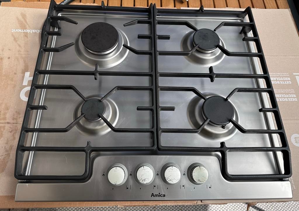 Amika Inbouw Gasstel - 4 Kookzones, Ophalen, Gebruikt, Minder dan 85 cm, 60 cm of meer
