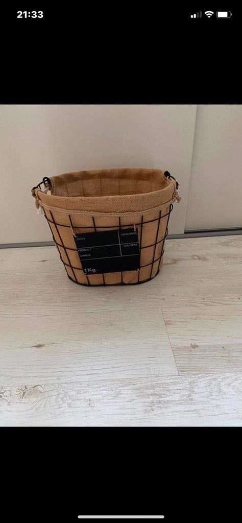 Metalen mand, Ophalen of Verzenden, Zo goed als nieuw, Rond, Overige materialen