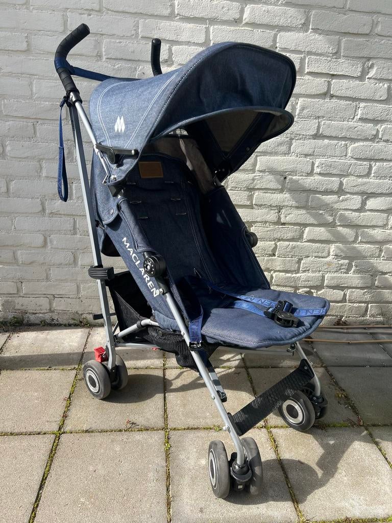 Maclaren Quest Denim Buggy - Zeldzame Uitvoering, Ophalen, Zo goed als nieuw, Maclaren, Verstelbare rugleuning