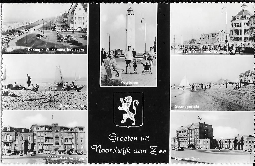 Noordwijk aan Zee, Vuurtoren, Huis ter Duin, Strandgezicht, Verzenden, 1960 tot 1980, Gelopen, Zuid-Holland