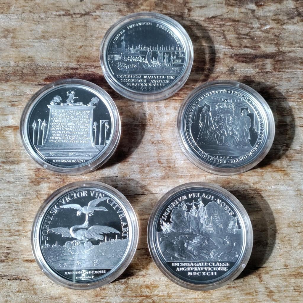 5x prachtige zilveren munten - totaal 210 gr (0.925)!, Vóór koninkrijk, Setje, Zilver, Overige waardes