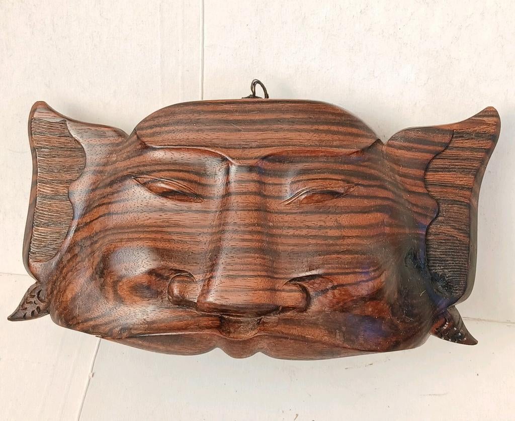 Bizar Beeld Bali Masker Handgemaakt Houtsnijwerk Kunst, Antiek en Kunst, Handgemaakt, 20 - 50 cm, Hout, Azië