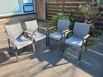 4 tuinstoelen met armleuningen, Ophalen, Gebruikt, Metaal